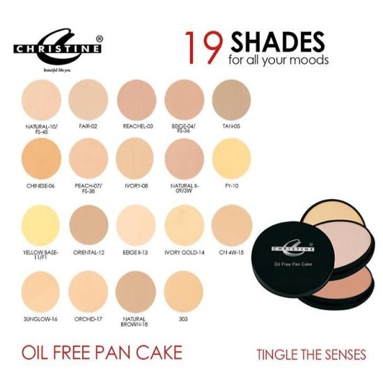 Christine Oil Free Pan Cake Make up Base Foundation Shade No Peach 07 FS38
