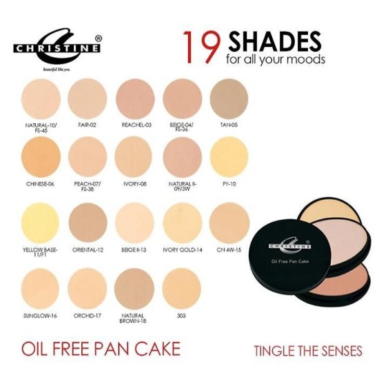 Christine Oil Free Pan Cake Make up Base Foundation Shade Oriental 12