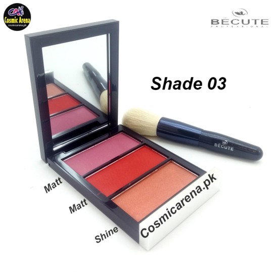 Becute Blush On Palette Matte Colors 3 Color Blush on Matte Colors 03