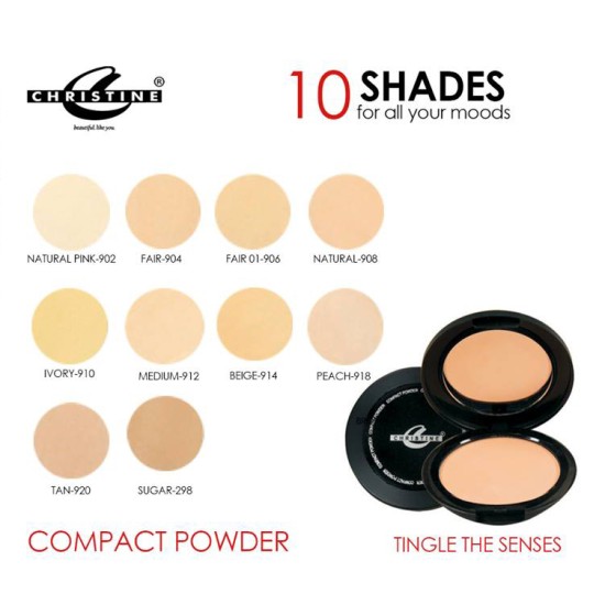 Christine Compacted and Face Powder Peach 918