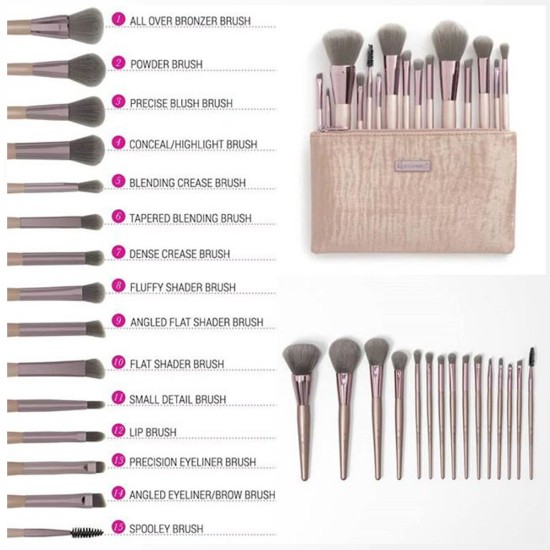 BH Makeup Brush 15 Brushes Lavish Elegant Brush Pack With Pouch