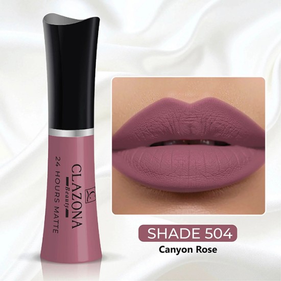 Clazona Lipsticks Matte Permanent Color lip Gloss 24 Hrs Stay 504 Clazona Lipsticks Matte Permanent Color lip Gloss 24 Hrs Stay 504