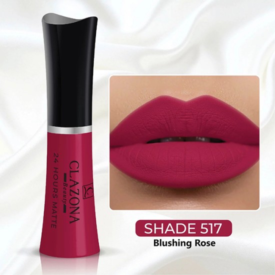 Clazona Lipsticks Matte Permanent Color lip Gloss 24 Hrs Stay 517