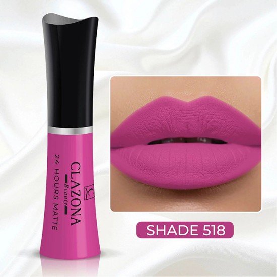 Clazona Lipsticks Matte Permanent Color lip Gloss 24 Hrs Stay 518 Clazona Lipsticks Matte Permanent Color lip Gloss 24 Hrs Stay 518