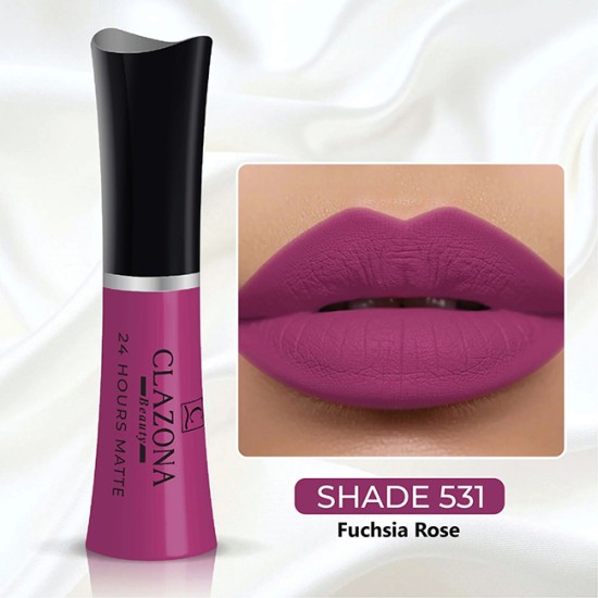 Clazona Lipsticks Matte Permanent Color lip Gloss 24 Hrs Stay 531 Clazona Lipsticks Matte Permanent Color lip Gloss 24 Hrs Stay 531