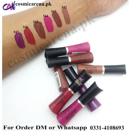 Clazona Lipsticks Matte Permanent Color lip Gloss 24 Hrs Stay 542 Clazona Lipsticks Matte Permanent Color lip Gloss 24 Hrs Stay 542