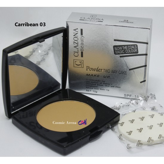 Clazona Beauty Compacted Two Way Cake Foundation Shade Carribean 03