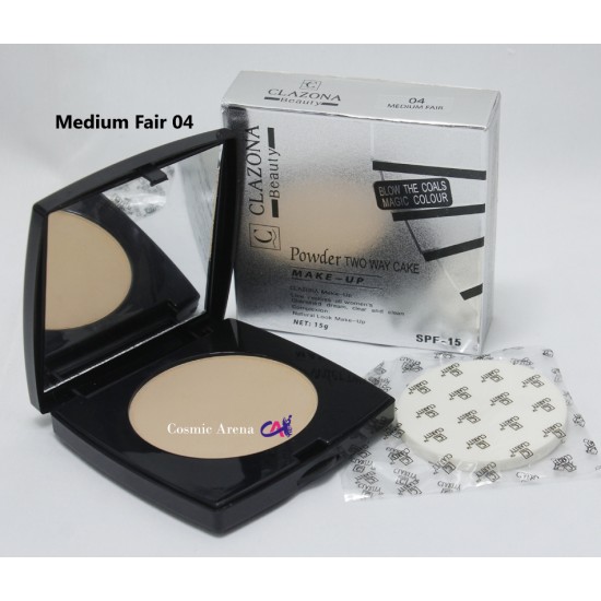 Clazona Beauty Compacted Two Way Cake Foundation Shade Medium Fair 04