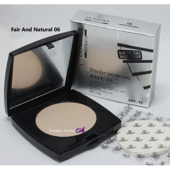 Clazona Beauty Compacted Two Way Cake Foundation Shade Fair And Natural 06