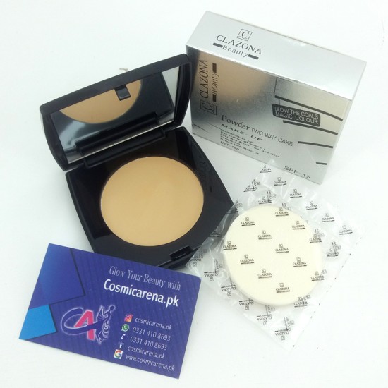 Clazona Beauty Compacted Two Way Cake Foundation Shade No Soft Ivory 08