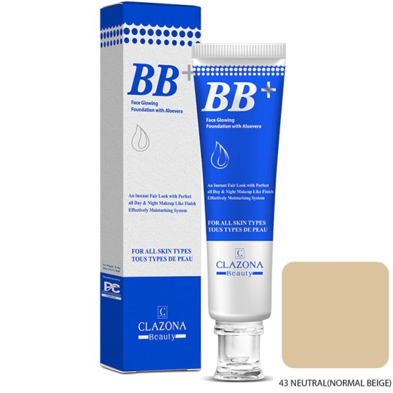Clazona BB Cream Face Glowing Foundation Shade 43 Neutral