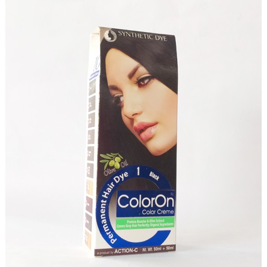 Color On Synthetic Dye Creme Hair Color Shade 01 Black