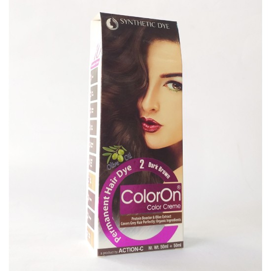 Color On Synthetic Dye Creme Hair Color Shade 02 Dark Brown