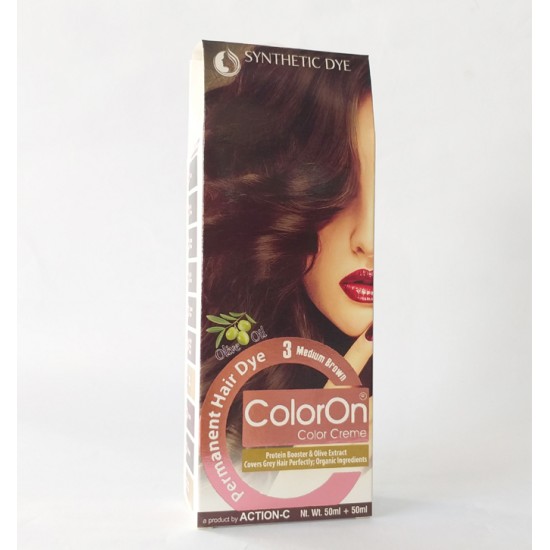 Color On Synthetic Dye Creme Hair Color Shade 03 Medium Brown