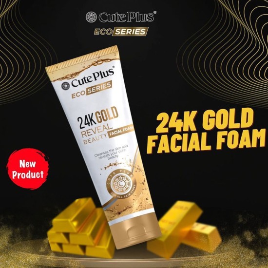 Cute Plus Eco Series Facial Foam 24 k Gold Whitening Face Wash