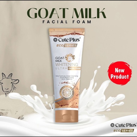 Cute Plus Eco Series Facial Foam Goat Milk Whitening Face Wash