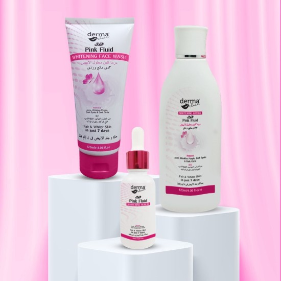 Derma Clean Pink Fluid 3D Whitening Pack Of 3 Products