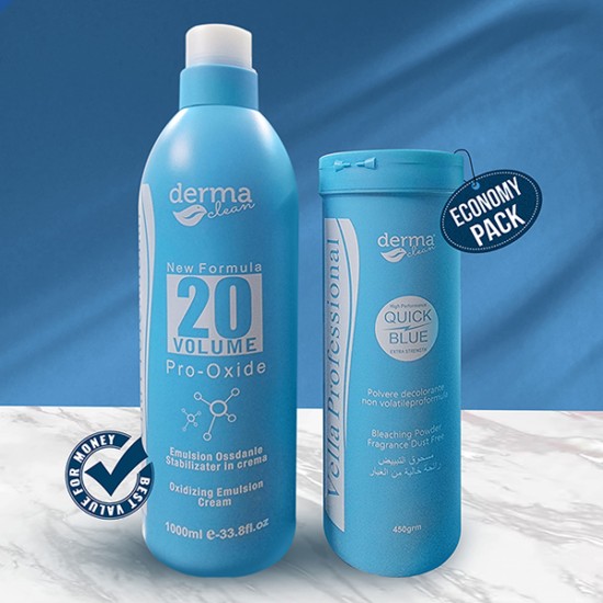 Derma Clean Skin Polish Pack Powder 450gm Volume Developer 1000ml