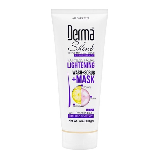 Derma Shine 3 in 1 Face Wash Scrub Mask 200gm