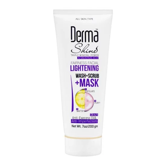 Derma Shine 3 in 1 Face Wash Scrub Mask 200gm