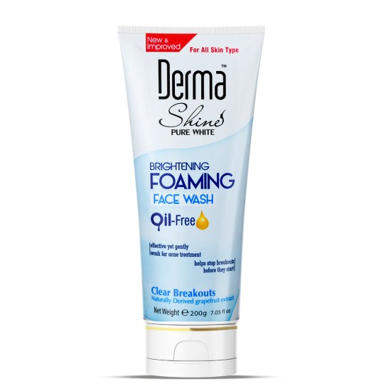 Derma Shine Foaming Face Wash Oil Free Clear Breakouts