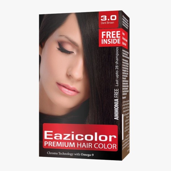 Eazicolor Ammonia Free Premium Hair Color Dark Brown 3