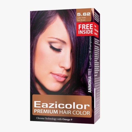 Eazicolor Ammonia Free Premium Hair Color Light Violet Red Brown 5.62