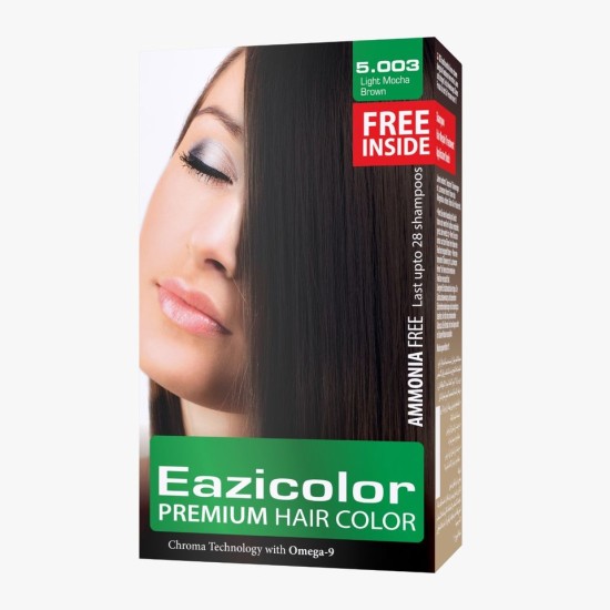 Eazicolor Ammonia Free Premium Hair Color Light Mocha Brown 5.003