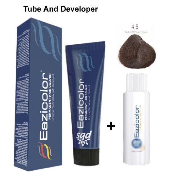 Eazicolor Hair Dye Chroma Technology 4.5 Medium Mahogany Brown 
