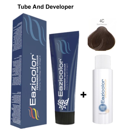 Eazicolor Hair Dye Chroma Technology 4C Dark Chocolate