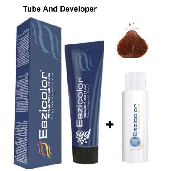 Eazicolor Hair Dye Chroma Technology 5.4 Light Copper Brown