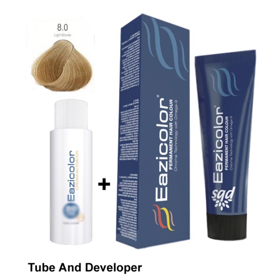Eazicolor Hair Dye Chroma Technology 8.0 Light Blonde
