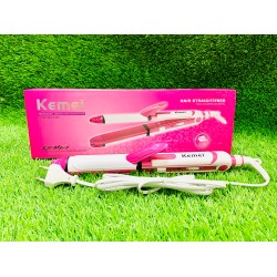 KEMEI 3in1 Straightener Curling And Crimper
