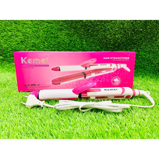 KEMEI 3in1 Straightener Curling And Crimper