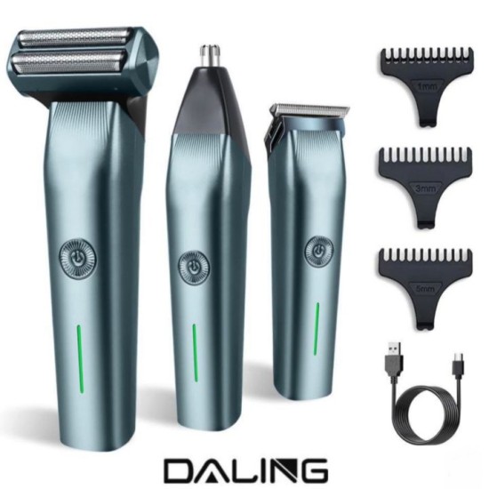 Daling Trimmer Men Grooming Kit 3 in 1 Rechargeable Shaver DL 9218 Daling Trimmer Men Grooming Kit 3 in 1 Rechargeable Shaver DL 9218