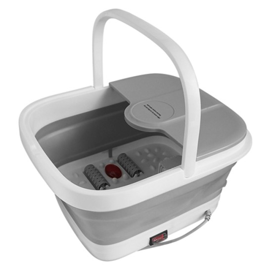 Folding Foot Bath Electric Foldable Foot Spa Tub with Heated Bubble Steam Wave