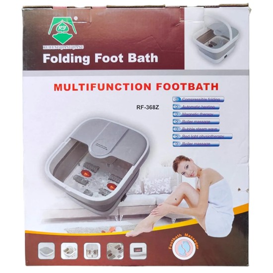Folding Foot Bath Electric Foldable Foot Spa Tub with Heated Bubble Steam Wave