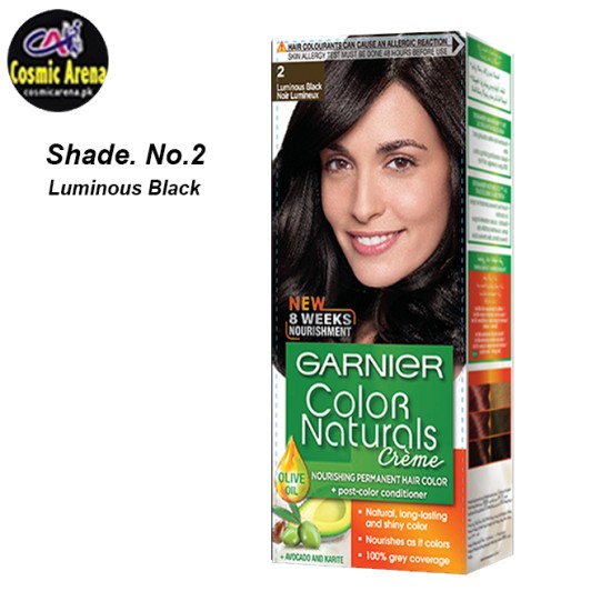 Garnier Hair Color Natural Crème Shade No 2 Luminous Black 