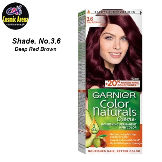 Garnier Hair Color Natural Crème Shade No. 3.6 Deep Red Brown