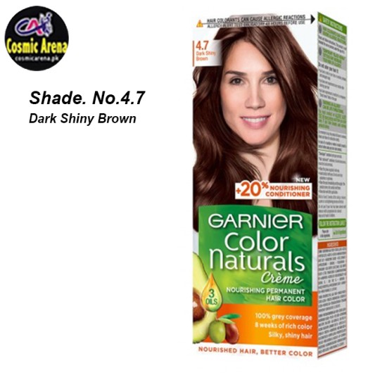 Garnier Hair Color Natural Crème Shade No. 4.7 Dark Shiny Brown