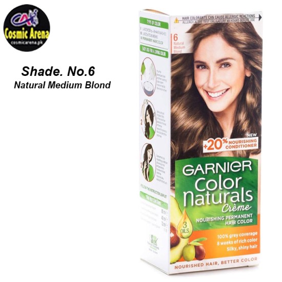 Garnier Hair Color Natural Crème Shade No.6 Natural Medium Brown