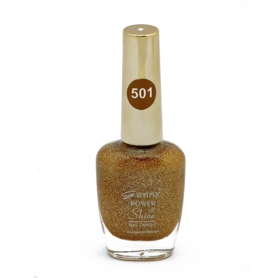 Genny Power Shine Authentic Glitter Nail Polish Shade 501