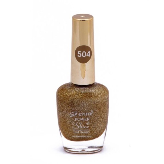 Genny Power Shine Authentic Glitter Nail Polish Shade 504