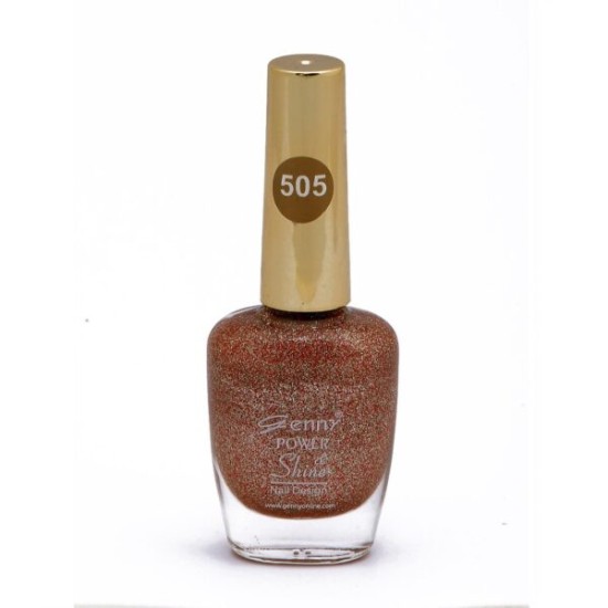 Genny Power Shine Authentic Glitter Nail Polish Shade 505