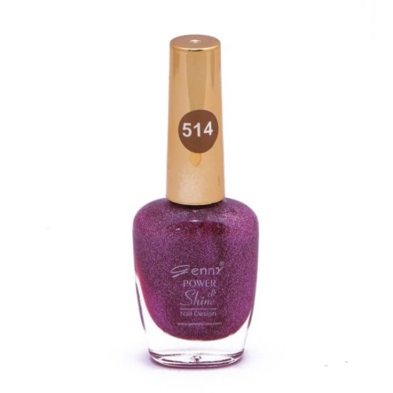 Genny Power Shine Authentic Glitter Nail Polish Shade 514