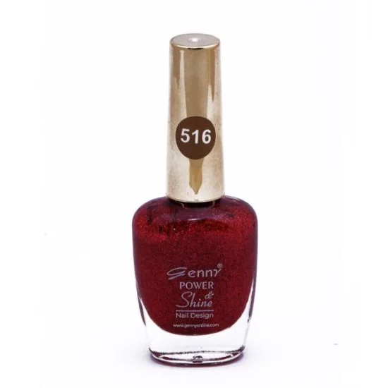 Genny Power Shine Authentic Glitter Nail Polish Shade 516