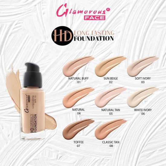 Glamorous Face Long Lasting HD Foundation Toffee 07
