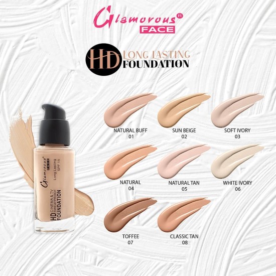 Glamorous Face Long Lasting HD Foundation Natural 04