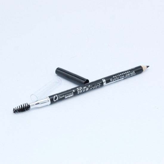 Glamorous Face Eye Brow Pencil With Eye Brow Setting Brush Black