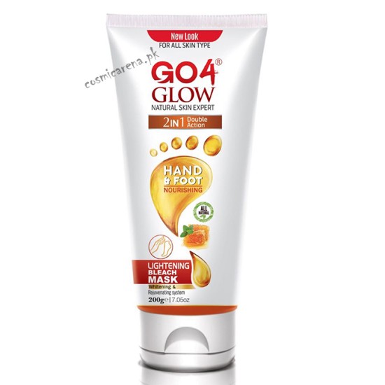 Go 4 Glow 2 in 1 Double Action Hand And Foot Nourishing Lightening Bleach Mask 200